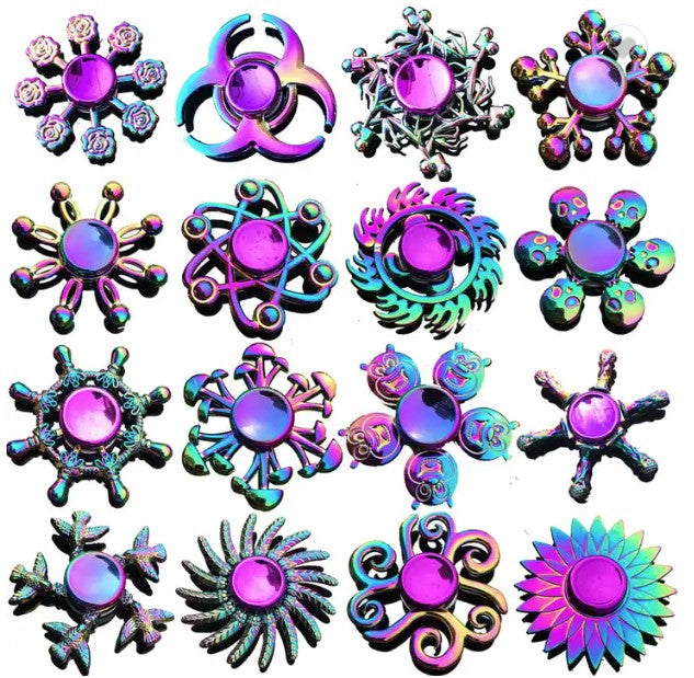 Rainbow Metal Fidget Spinners - Different Designs