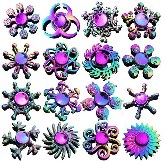 Rainbow Metal Fidget Spinners - Different Designs